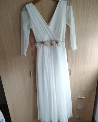 Vestido novia boho chic blanco