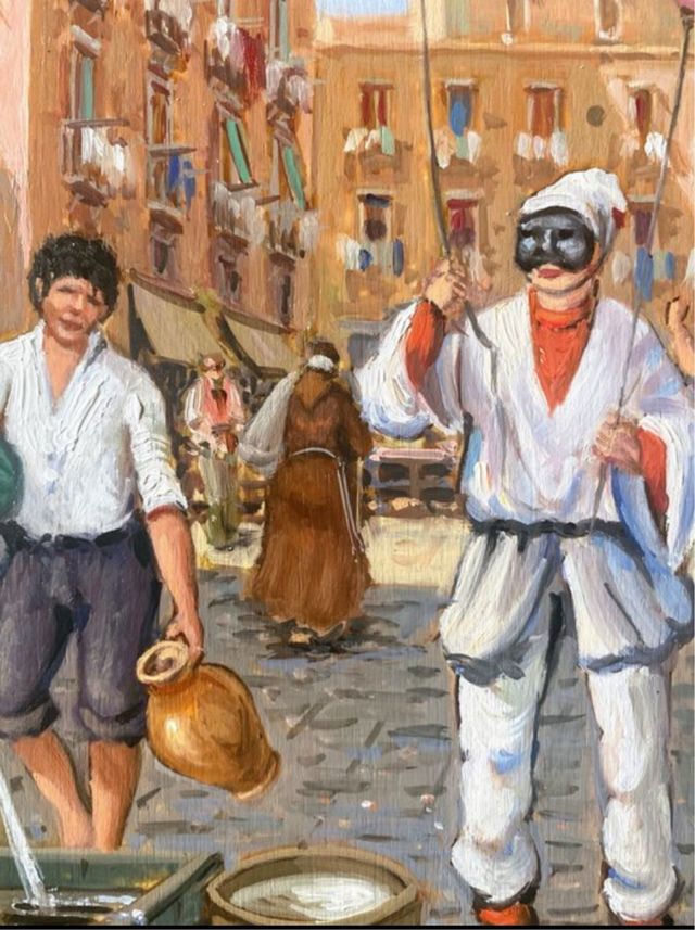 Dipinto Chillemi - Carnevale olio su tavola