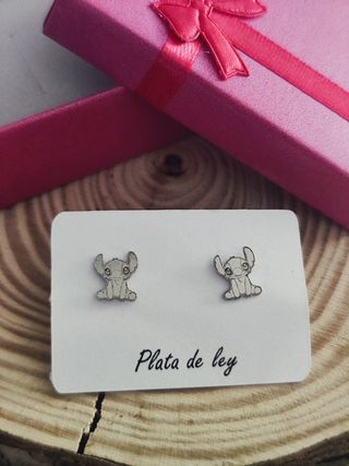 Pendientes Stitch plata 925