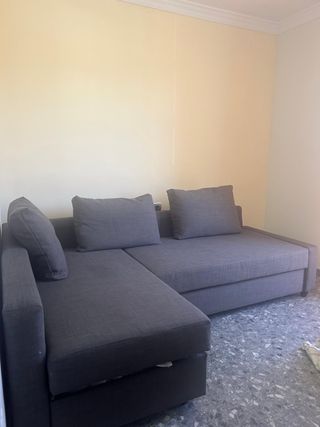 Sofá chaise longue gris - 4 plazas