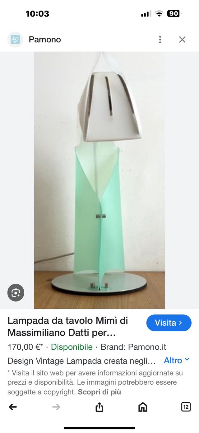 Lampada da tavolo Massimiliano Dutti blu