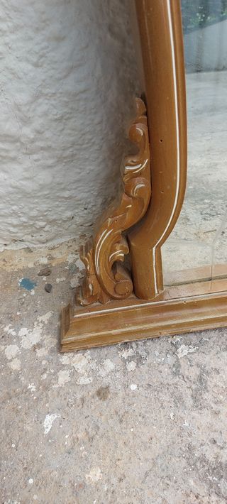 Espejo antiguo madera tallada
