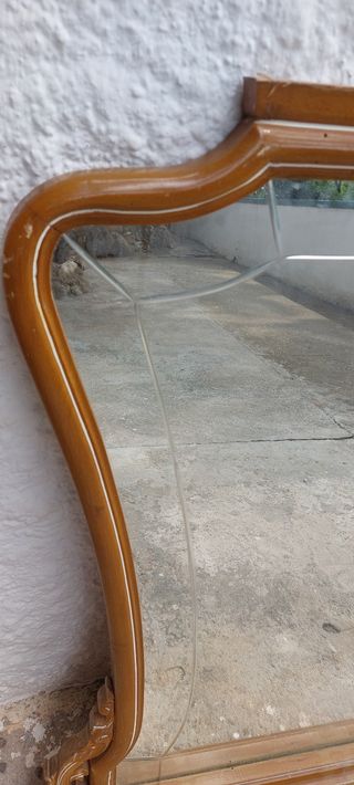 Espejo antiguo madera tallada