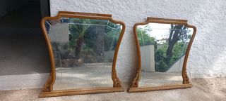 Espejo antiguo madera tallada