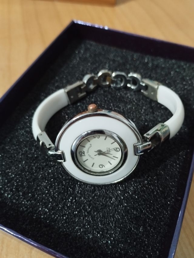 Reloj pulsera mujer blanco plata