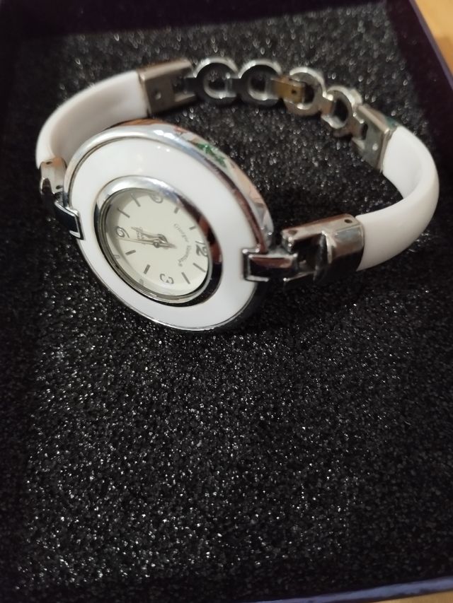 Reloj pulsera mujer blanco plata