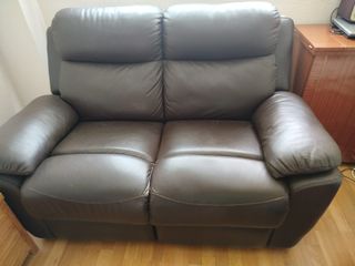 Sofá relax marrón piel sintética