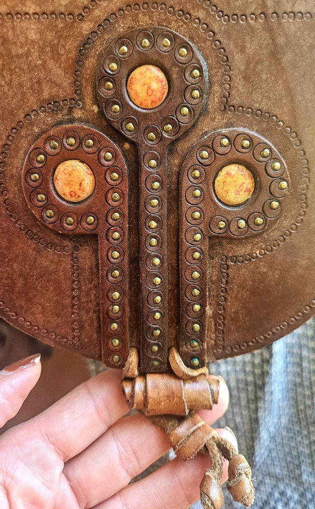 Bolso vintage 70s cuero - Boho chic único