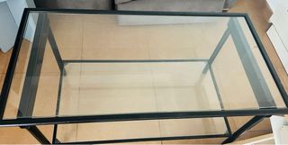 Mesa centro cristal negra