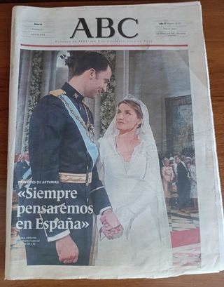 Revistas/periódicos boda Felipe Letizia
