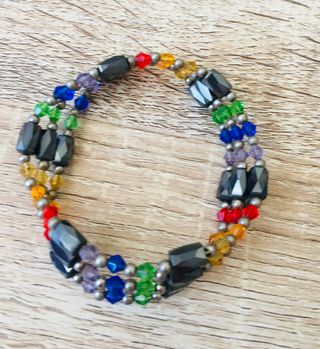 Collar y pulsera imán multicolor