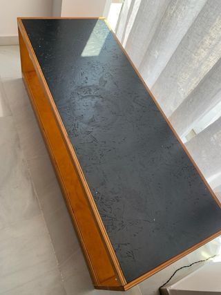 Tavolo/panca in legno con effetto ardesia