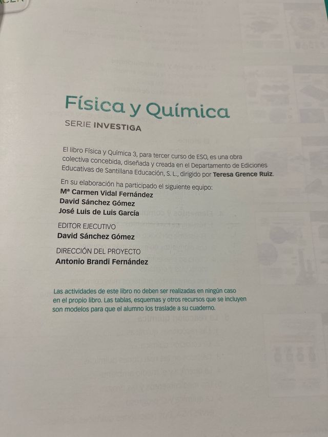 FISICA Y QUIMICA SERIE INVESTIGA 3 ESO SABER HACER
