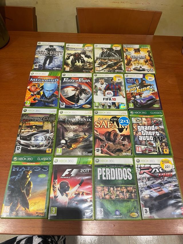 Lote de 40  juegos Xbox 360 más pistola