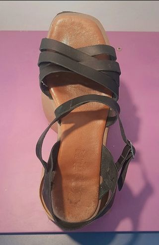 Sandalias Abril Piel Negras 40