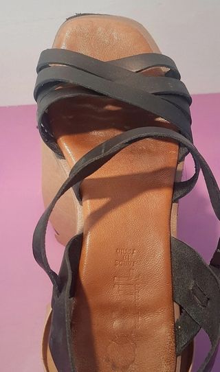 Sandalias Abril Piel Negras 40