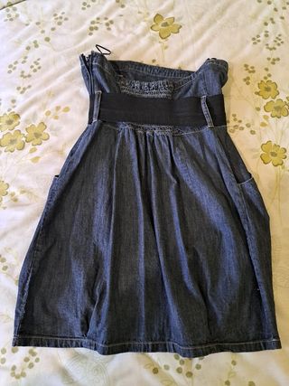 Vestido vaquero azul palabra de honor