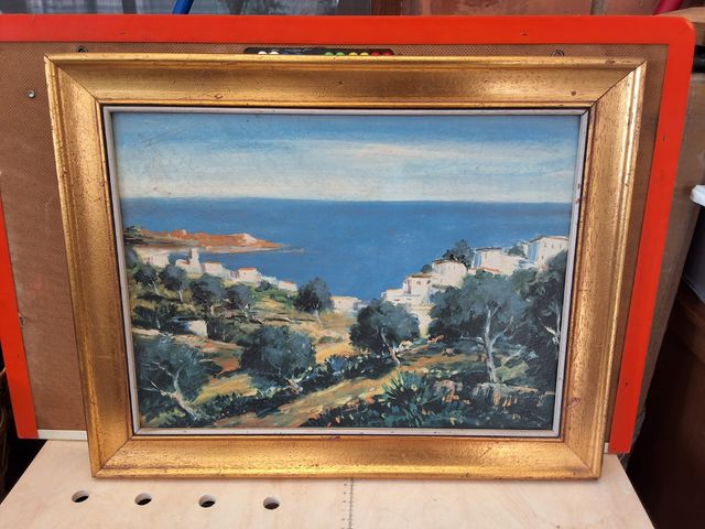 Cuadro paisaje costero