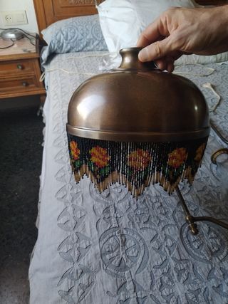 Lámpara antigua metal dorada