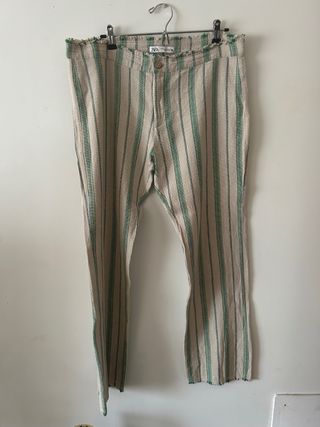 Conjunto Zara: Pantalón y Kimono rayas
