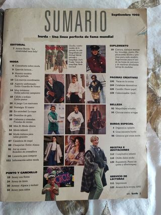 Lote de 5 revistas Burda años 87, 88, 91, 92 y 93