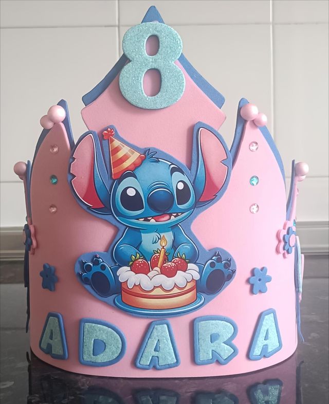 Corona Cumpleaños Stitch - Niña