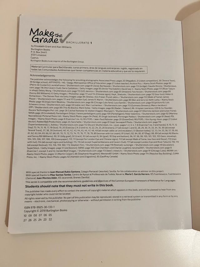 Libro inglés 1 Bachillerato