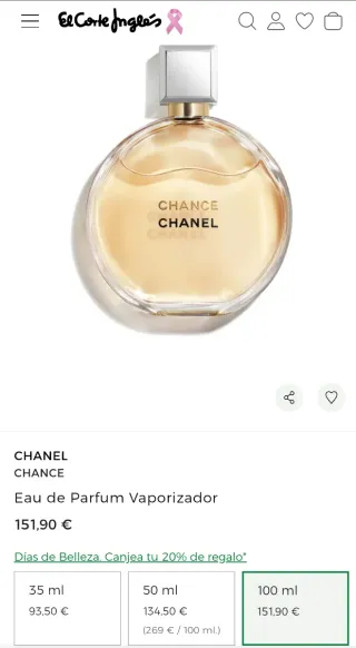 Chanel Chance Eau de Parfum 100ml