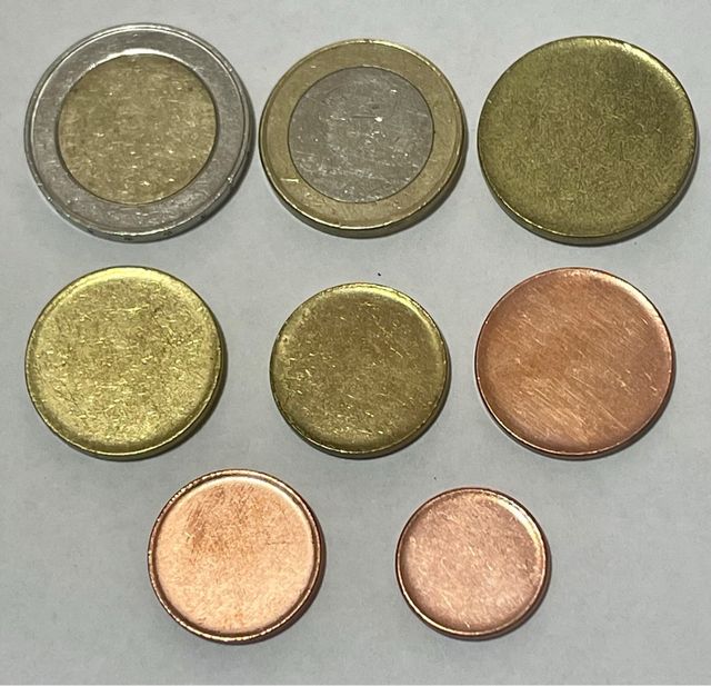 ERRORES Juego de los cospeles sin acuñar de Euro