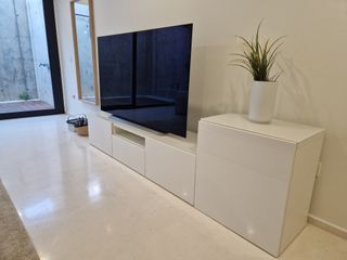 Mueble TV BESTÅ Ikea blanco 240x42x40