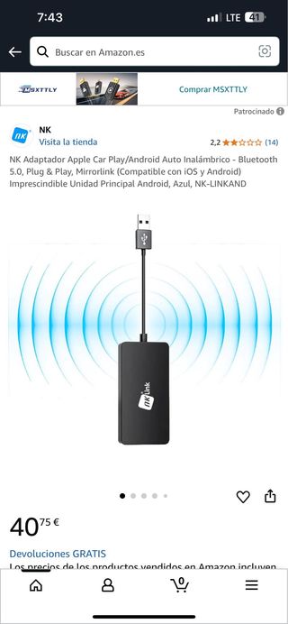 Adaptador NK Apple CarPlay/Android Auto