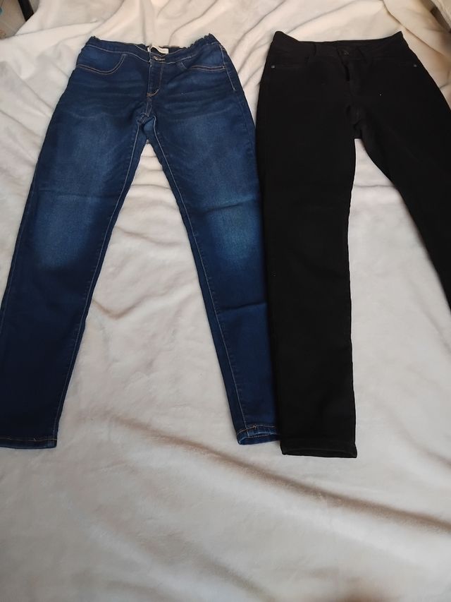 Jeans ajustados - Negro y Azul