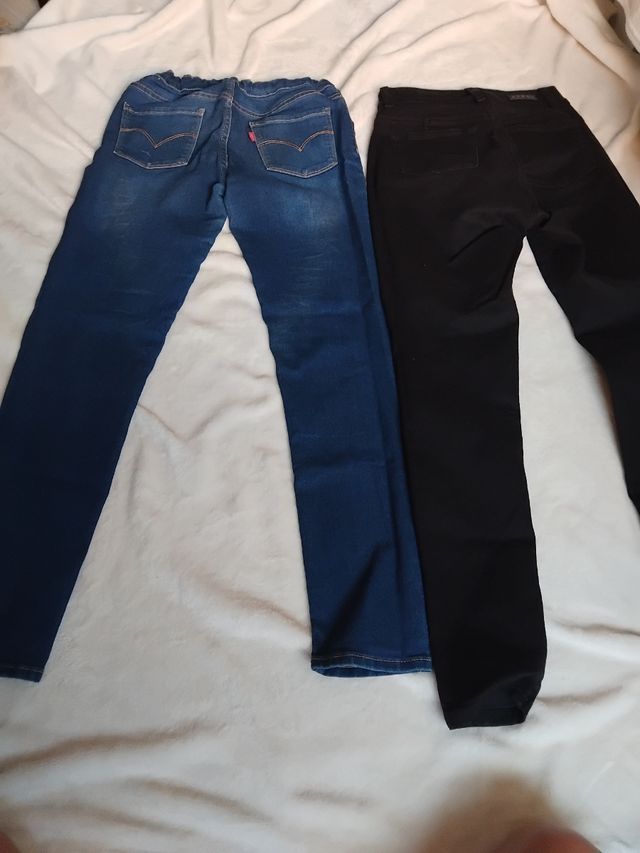 Jeans ajustados - Negro y Azul