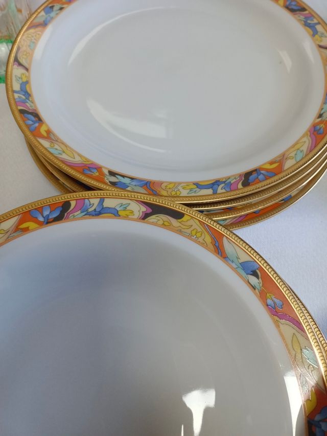 Vajilla lujo porcelana dorada 12 piezas