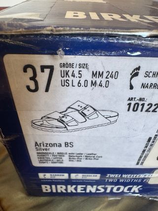 Sandálias Birkenstock Arizona 37 Prateadas