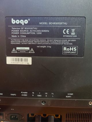 TV Bogo 26" con mando universal