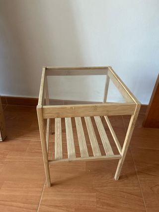 Mesita noche Ikea - Madera y cristal