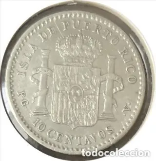 Moneda 10 Centavos Puerto Rico 1896