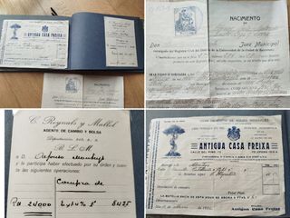 Interesante Álbum Antiguo de fotos + 3 documentos