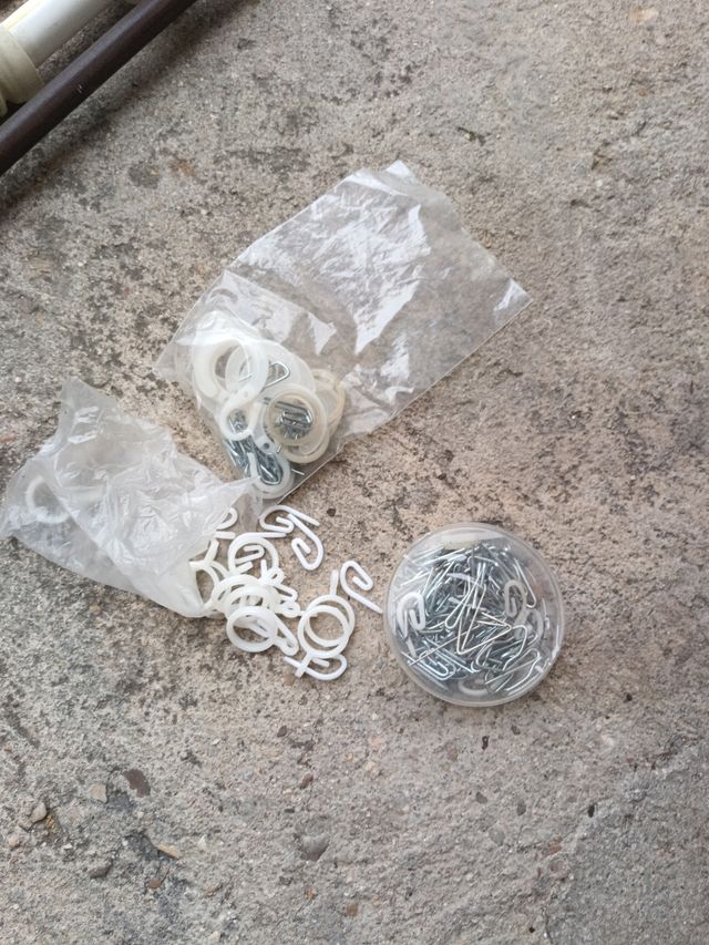 Barras cortinas + anillas: marrón, dorado