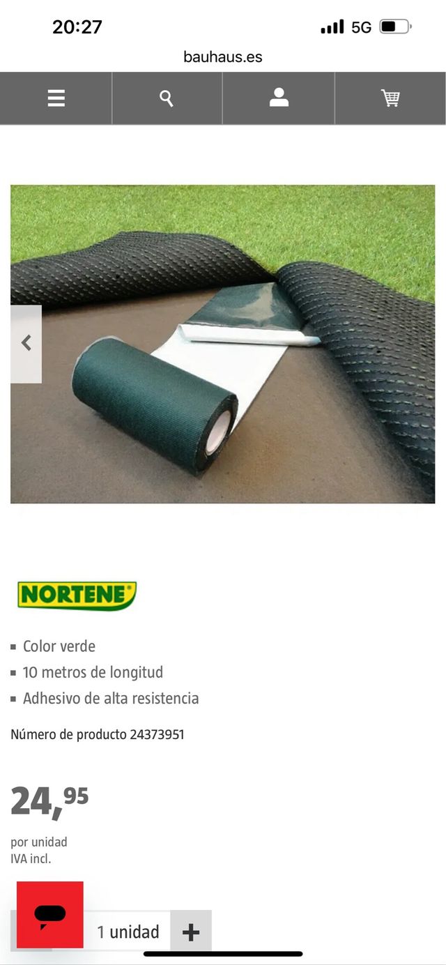 Cinta adhesiva Nortene Tapefix 10m