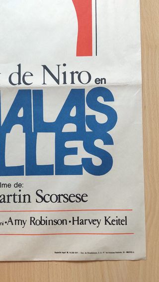 Cartel original Malas Calles (Martin Scorsese 1973