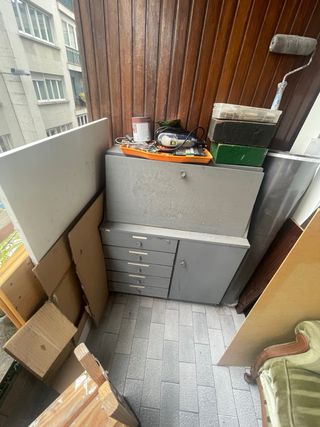 Escritorio antiguo de madera y metal para diy