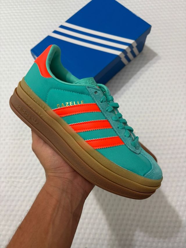 Adidas Gazelle 38 - Naranja-Verde azulado