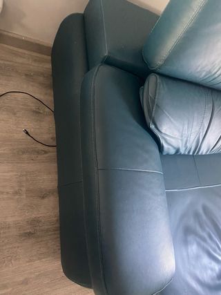 Sofá piel turquesa relax