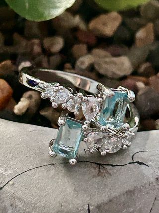 Anillo circonitas plata chapada