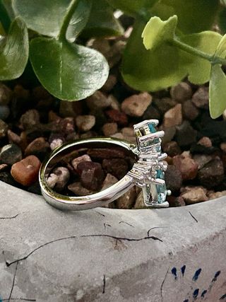 Anillo circonitas plata chapada