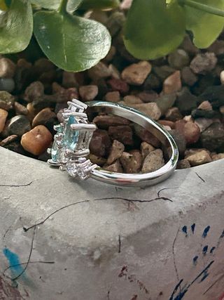 Anillo circonitas plata chapada