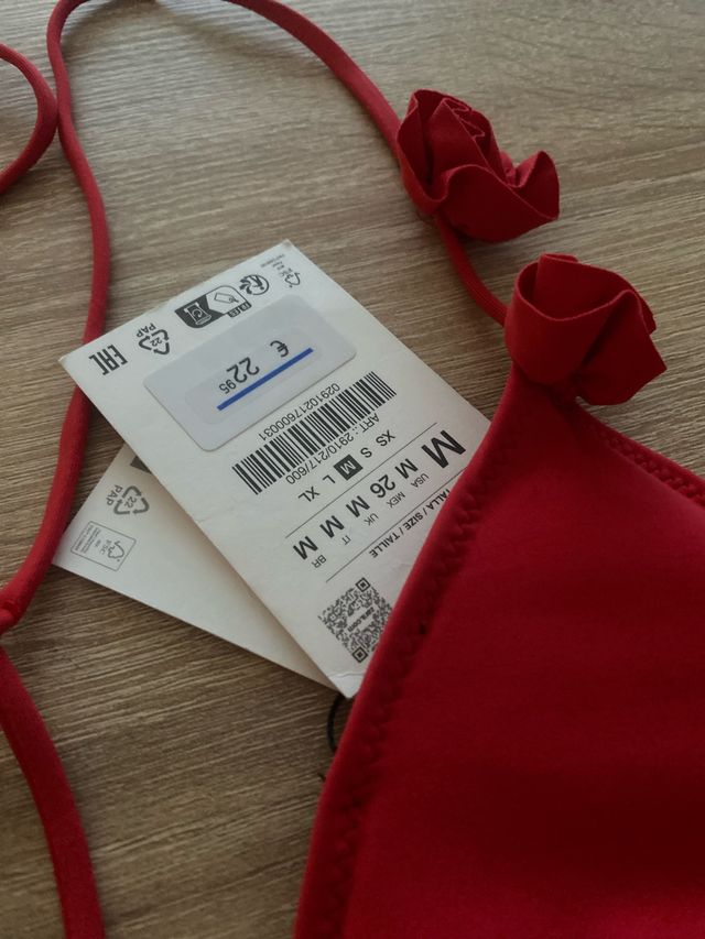 Top bikini Zara rojo