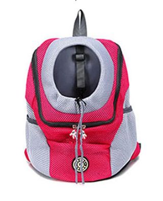 Mochila transportín mascotas rosa-gris